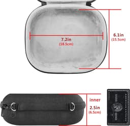 Hoofdtelefoonhoes - Draagbare Case - Veilige Opslag - Harde Buitenschaal - 18.5 x 15.5 x 6.5 cm - Grijs — thumbnail 4