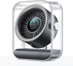 Kraftverdia Ventilator - Tafelventilator Stil Geruisloos USB - Oplaadbaar & Draadloos - 100 Snelheden - Zwart — thumbnail 1