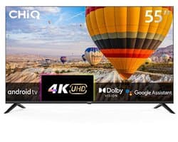CHiQ U55P9V 55 inch 4K UHD Smart TV – Android TV – Dolby Vision – Google Assistant – HDR10 – WiFi – 139 cm – Randloos Design