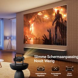 Projector 1080P HDR - XNAN Beamer met Android 13, 300 ANSI Lumen, 120Hz, 4K Ondersteuning - USB, HDMI, 2GB RAM, 16GB Opslag - 2x10W Dolby Geluid - Compact en Draagbaar - 262x106x246mm — thumbnail 3