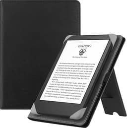 Universal Hoesje voor 6" eReaders, Folio Lederen Stand Geval met Handband Compatibel met alle 6 inch Paperwhite/Kobo/Tolino/Pocketook/Sony E-Book Reader,Zwart — thumbnail 1