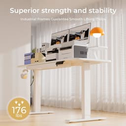NordHaus Staand Bureau Elektrisch Verstelbaar - Zit-Sta Bureau met 3 Geheugenstanden - Lade en 120x60 cm Werkblad — thumbnail 2