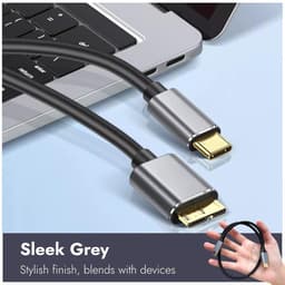 USB C naar Micro B - Externe Harde Schijf Kabel - Data Overzetten - Directe Verbinding - 0.5 Meter — thumbnail 3