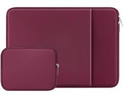 Originap RAINYEAR 14 Zoll Laptop Hülle kompatibel mit 14 Zoll Notebook Computer Chromebook, 15 Zoll MacBook Pro M4 M3 M2 A2941 A3114 A3241 Schutzhülle mit Fronttasche und Zubehörtasche, Rot