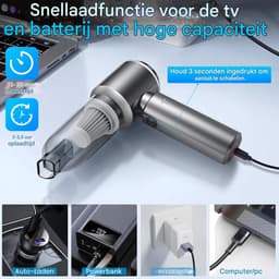 Draadloze Handstofzuiger 18000Pa Oplaadbare Mini Stofzuiger Krachtige Handstofzuiger voor Auto, Huis, Keuken en Huisdierharen Lichtgewicht en Draagbaar — thumbnail 4