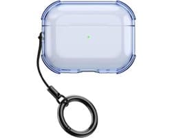 Allecto- Beschermhoes voor Airpods Pro - TPU - Schokbestendig - Transparant - Ultadun - Krasbestendig - Clear Cover - Geschikt voor Airpods Pro - Blauw.