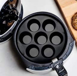 Muffinbakvorm voor airfryer - Bakvorm - Taartvorm - 3,5–5 liter - Geschikt voor muffins/eierblokjes - Siliconen - Zwart — thumbnail 8