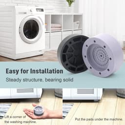 Allecto- Anti-vibratiepads - Geluiddempend - Stabilisatoren mat - Kit - Wasmachine en droger - Ondersteuning - Grijs - Geschikt voor alle modellen - 4 stuks anti-vibratiepads voor wasmachine en droger, geluiddempende stabilisatoren mat kit. — thumbnail 5