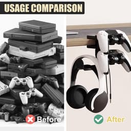 Draaibare Headset Houder en Controller Organizer voor Bureau — thumbnail 4