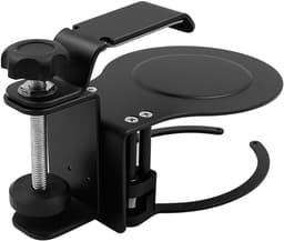 Allecto- Bureauklem - Controller Stand - Vervangbare bekerhouder - Draaibare hoofdtelefoonhanger - Kabelorganizer - Geschikt voor pc - 3-in-1 - Zwart - Kantooraccessoire — thumbnail 2