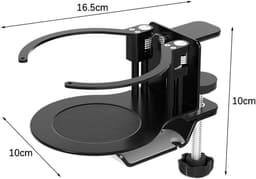 Allecto- Bureauklem - Controller Stand - Vervangbare bekerhouder - Draaibare hoofdtelefoonhanger - Kabelorganizer - Geschikt voor pc - 3-in-1 - Zwart - Kantooraccessoire — thumbnail 4
