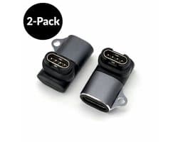 Geschikt voor Garmin Fenix 5 / 6 / 7 / Forerunner / Vivoactive – USB-C naar Garmin Oplaad Adapter 90° – Set van 2 – Smartwatch Oplader