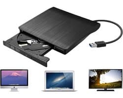 Externe DVD & CD Speler - Externe DVD Speler voor Laptop - Externe DVD Speler en Brander Geschikt Voor Windows, Linux & Mac - USB 3.0 - DVD Speler - Plug & Play - DVD/CD Drive geschikt voor Macbook