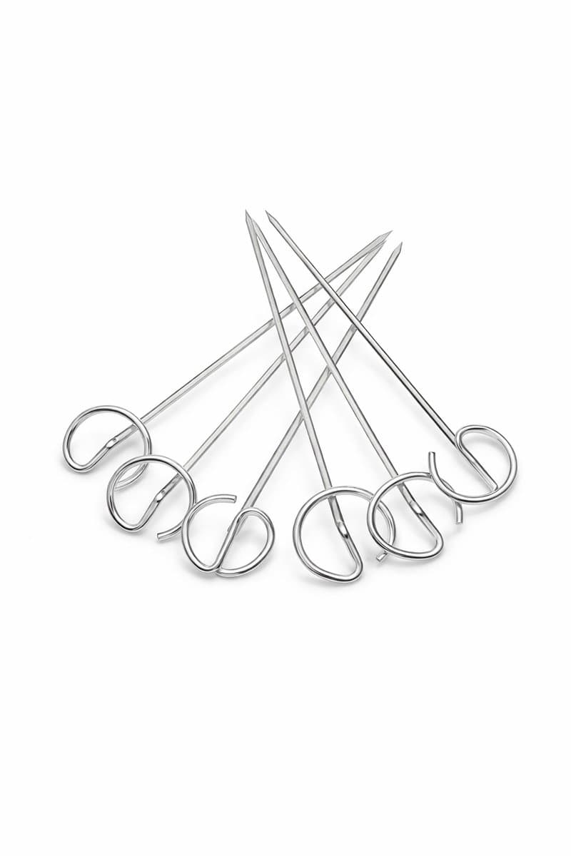 30 Stuks RVS BBQ Spiesen – Herbruikbare Grillspiesen voor BBQ, Grill en Airfryer – Roestvrijstalen Vleesspiesen voor Vlees, Groenten en Kebab — afbeelding 1