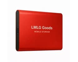 LMLG Goods Portable SSD 1TB – Externe SSD – 1TB opslag – Draagbare Harde Schijf – Rode SSD – USB 3.1 – Inclusief USB Kabel – Externe harde schijf 1TB – Geschikt voor Windows, Mac en Android – Rood