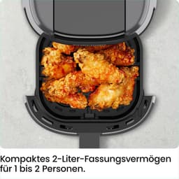 Mini Heteluchtfriteuse - Compacte Airfryer - Snelle Maaltijden - Digitale Timer - 2 Liter - Grijs — thumbnail 3