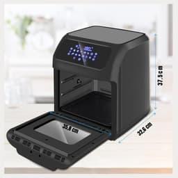 Aurixi® Airfryer XXL - Mini-oven - Heteluchtfriteuse - 12L - 12 Programma's - Zwart - 38cm x 38cm x 44cm — thumbnail 4