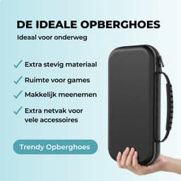 RENALUX Case Geschikt voor Nintendo Switch 2 - Hoesje Met opbergvak voor Games en Accessoires - Waterdicht en Schokbestendig - Zwart — thumbnail 2