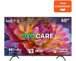 METZ 50MUF7000Z UHD TV 50 inch – 4K – Smart Google TV – HDR10 – Dolby Vision & Atmos – WiFi – Triple Tuner