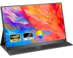 SAVI® Draagbare Monitor voor Laptop – Portable Monitor 15,6 Inch – Draagbaar Scherm 1080FHD – Groot kleurenbereik - Zwart - 41cm x 27cm x 6cm