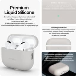 DECODED Siliconen AirPods Hoesje - Geschikt voor AirPods Pro 3 - Soft Touch Silicone - Ondersteund Draadloos Opladen - Valbescherming - Grijs — thumbnail 2