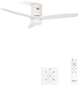 CREATE - Plafondventilator 40W silent 100% hout - S - Met licht - Controller voor wandmontage - WIND CALM NATURAL WOOD — thumbnail 1