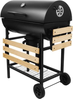 GREGMAN Roast 80 koolstof BBQ - Grote Tuingrill met Deksel - Thermometer & Zijplanken - Verstelbare Luchtregeling - Zwart — thumbnail 4