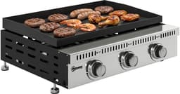 Outsunny Gasgrill - Roestvrij staal, metaal - 62 x 49 x 23 cm - Zwart — thumbnail 1