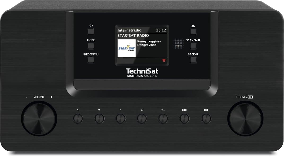 TechniSat DIGITRADIO 570 CD IR - Stereo DAB+ Internet radio (CD speler, WLAN, FM, Bluetooth audio streaming, Spotify, USB, wekker, WiFi streaming, AUXin, equalizer, afstandsbediening, 2x 5 watt) zwart — afbeelding 1