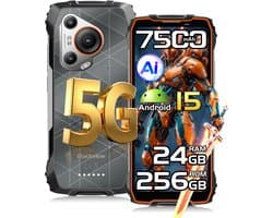 Blackview BL7000 - Smartphone 5G - 6.78 inch - Android 15 - 24GB RAM - 256GB ROM - 50MP Camera - 7500mAh - IP68 Waterdicht - NFC - OTG - GPS - FM - Oranje