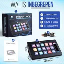 Uniluxe Stream Dock - Streaming Deck - Macro Keyboard 15 Toetsen - Voor Streaming Werk en Productiviteit - Multifunctioneel - Programmeerbaar - Soundboard - Steam deck — thumbnail 5