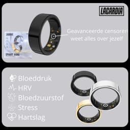 Lacardia Smart ring - Slimme ring - Zwart - Maat 9 - Beschikbaar voor android en IOS - Eigen app - Unisex voor Dames & Heren — thumbnail 5