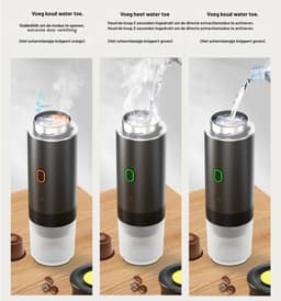 RONN® Draagbare Koffiemachine - Blender To Go - Draagbare Blender - Zwart - 9cm × 9cm × 27cm — thumbnail 3