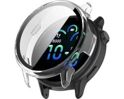 Stravo Hard case hoesje met screen protector glas - geschikt voor de Garmin Vivoactive 6 - Full Cover Hard Case / Beschermend Hoesje - Transparent