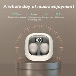 Draadloze Slaapoordopjes voor Zijslapers – Noise Blocking Earbuds – Klein Ontwerp – 6 Uur Speeltijd met 120 Uur Oplaadcase – IPX7 Waterdicht – Bluetooth 5.3 – Slaap Oordopjes – lichtbeige — thumbnail 3