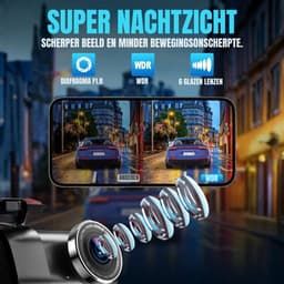 Aura® Dashcam voor Auto Voor en Achter - Dashcam - Zwart - 4cm x 10cm x 5cm — thumbnail 5
