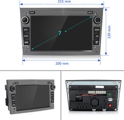 Junsun Android 15 Autoradio Geschikt Voor Opel Astra H Corsa C D Vectra C Zafira Accessoires, Draadloze CarPlay met bluetooth, Stuurwielbediening，DAB+, GPS-Navigatie, Bluetooth, WIFI, 7 inch Touchscreen, 2GB+64GB, DSP, Quad-core processor, grijs — thumbnail 2