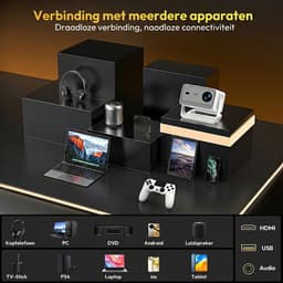 XGODY Mini Pro Beamer – Full HD Projector met Netflix, Android 14, WiFi 6 & Bluetooth 5.4 – 32GB ROM – Autofocus & 4D Keystone – Thuisbioscoop Beamer – Wit — thumbnail 5