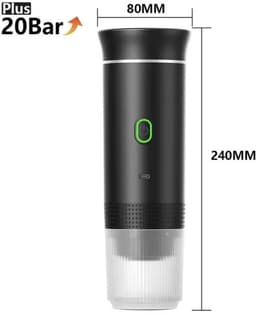 Draagbaar koffiezetapparaat voor op reis - Draadloos ontwerp, geschikt voor gebruik in de auto - 12V - Espresso - Compatibel met Nespresso en Dolce & Gusto koffiemachines - Koffie in capsules - Gemalen koffie - Kopformaat - Oplaadbaar - Zwart — thumbnail 3