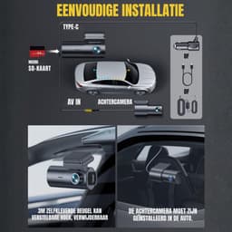 Aura® Dashcam voor Auto Voor en Achter - Dashcam - Zwart - 7cm x 3cm x 2cm — thumbnail 2
