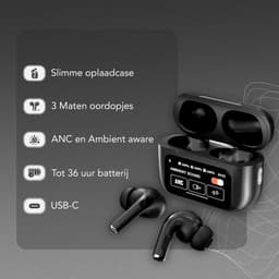 Tech Essentials FlexBeat - Draadloze Oordopjes met Active Noise Cancelling - Bluetooth 5.4 - In Ear Sport Oortjes voor Hardlopen - Microfoon - Earbuds met Oplaadcase - Zwart — thumbnail 3