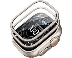 ESR Armorite - Screen Protector Geschikt voor Apple Watch Ultra 3/2/1 - 9H Tempered Glass - Militair Getest Glas - Titanium (2-Pack)