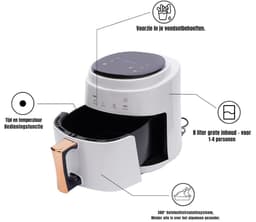 Core® Mini Airfryer - Airfryer - Heteluchtfriteuse - Compact - Wit - ‎26cm x 25cm x 30cm — thumbnail 5