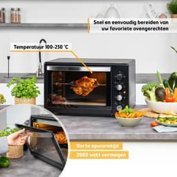 AMA® Heteluchtoven - Oven - Airfryer Oven - Zwart - 45 Liter — thumbnail 5
