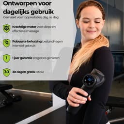 Massatico Massage Gun Compact - Professioneel en Krachtig Massage Apparaat - Massageapparaat Massagegun - Massage Pistool - Zwart - 5 Opzetstukken - 32 Standen - Met Koffer — thumbnail 4