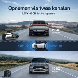 Florixa® Dashcam Voor en Achter - Dashcam - Dashcam Voor Auto - Zwart - 8cm x 4cm x5cm; 420g — thumbnail 2