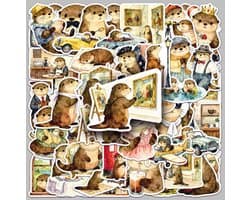 Otter stickers - 50 stuks - deco stickers- laptop stickers - knutselen - bullet journal stickers
