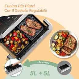 Grote Heteluchtfriteuse 10 Liter met Dubbele Mand, 7-in-1, 2800W, Voor Gezond Frituren — thumbnail 6