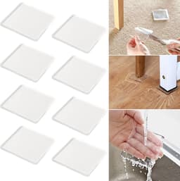 Allecto - Anti-Vibratie Pads - Geluidsreductie - Transparant - Wasmachine Mat - Antislip - Voor elke vloer - Set van 8 — thumbnail 1