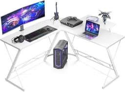 Lexorion L-Vormig Game Bureau Hoekbureau | Game Bureau | Game Bureau Wit | Computerbureau – Gaming Bureau – Waterproof & Krasbestendig – Monitor Stand — thumbnail 1